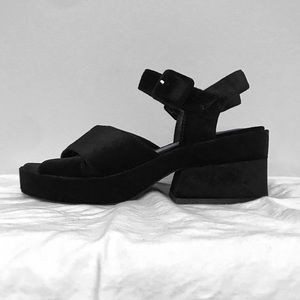 velvet Jeffrey Campbell mid heel sandals
